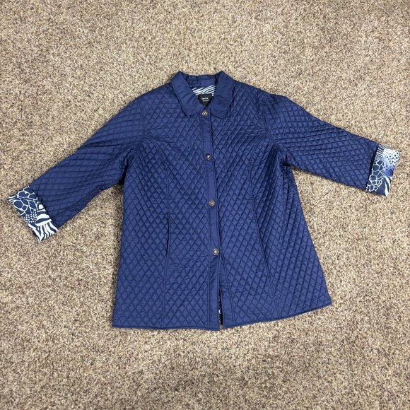 Dennis Basso Silk Quilted Jacket - Women's Size 1X - Preowned - 2053